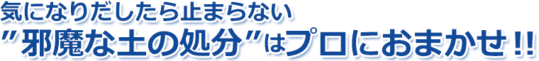 気になりだしたら止まらない邪魔な土の処分はプロにおまかせ!！